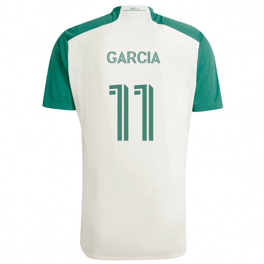 Kids Football Christopher Garcia #11 Tan Green Away Jersey 2024/25 T-Shirt Australia