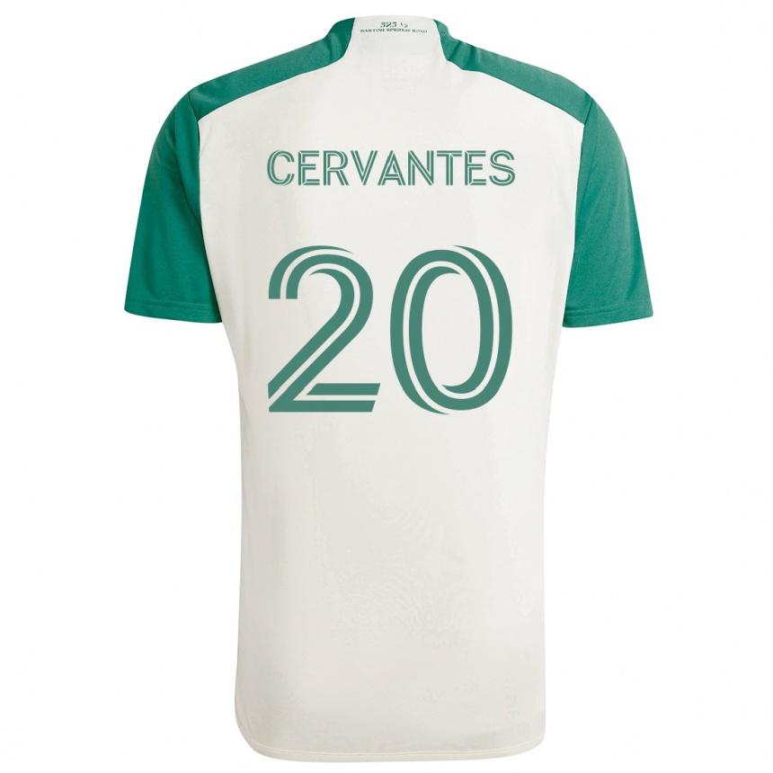 Kids Football Aaron Cervantes #20 Tan Green Away Jersey 2024/25 T-Shirt Australia