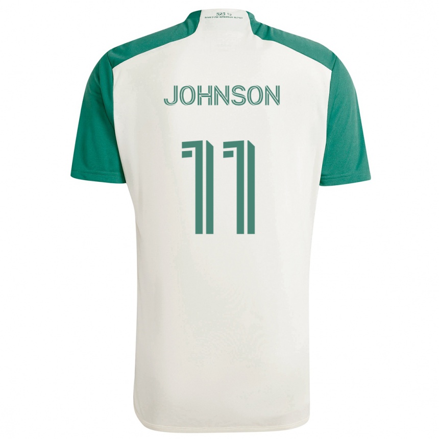 Kids Football Emmanuel Johnson #11 Tan Green Away Jersey 2024/25 T-Shirt Australia