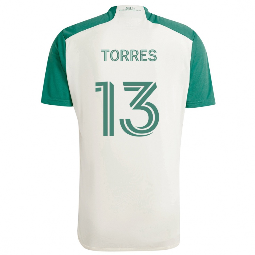 Kids Football Leo Torres #13 Tan Green Away Jersey 2024/25 T-Shirt Australia