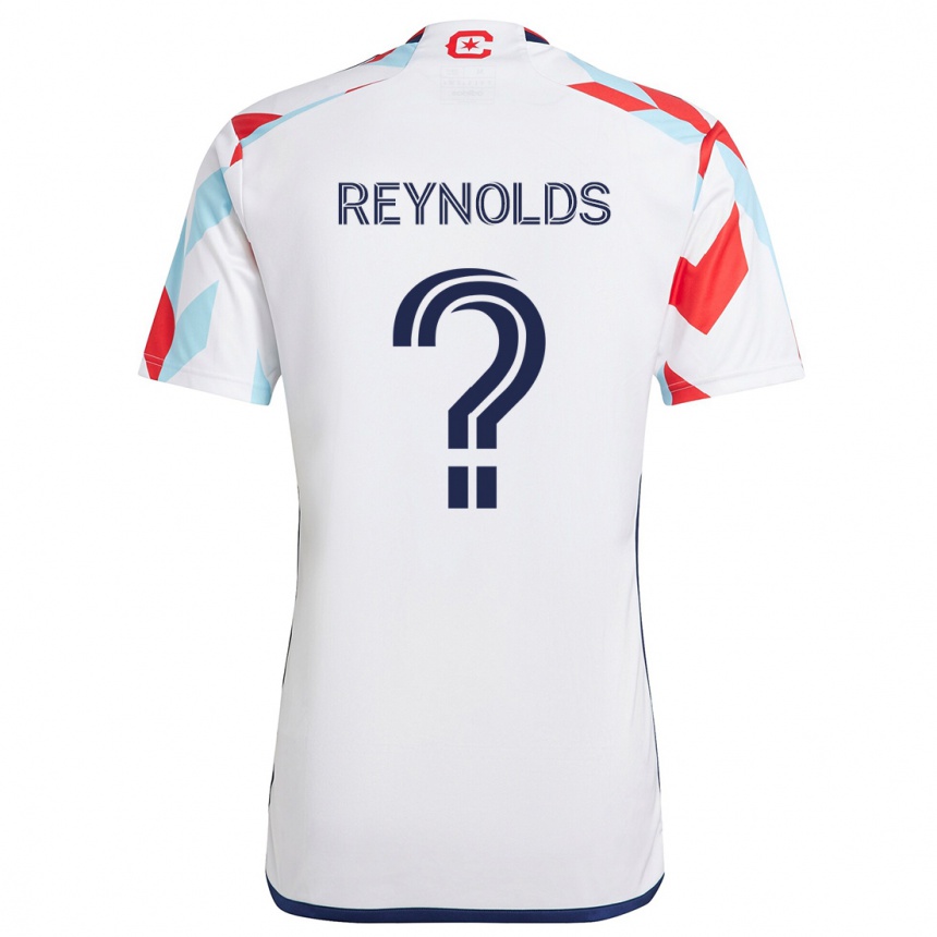 Kids Football Justin Reynolds #0 White Red Blue Away Jersey 2024/25 T-Shirt Australia