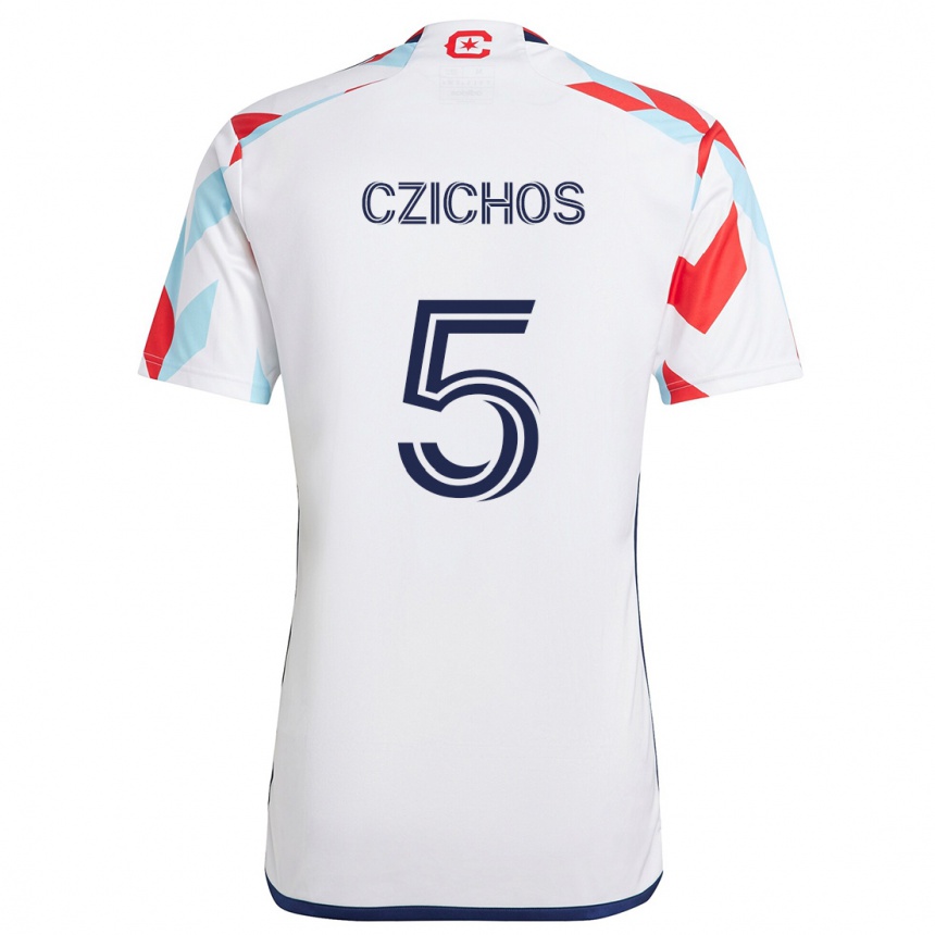 Kids Football Rafael Czichos #5 White Red Blue Away Jersey 2024/25 T-Shirt Australia