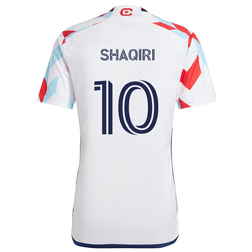 Kids Football Xherdan Shaqiri #10 White Red Blue Away Jersey 2024/25 T-Shirt Australia