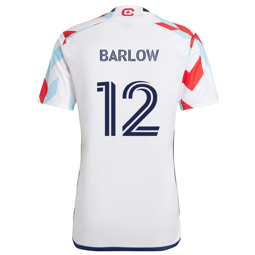 Kids Football Tom Barlow #12 White Red Blue Away Jersey 2024/25 T-Shirt Australia