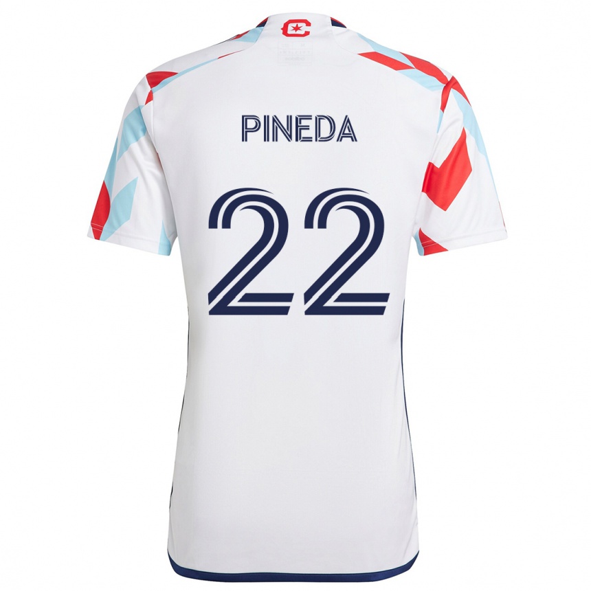 Kids Football Mauricio Pineda #22 White Red Blue Away Jersey 2024/25 T-Shirt Australia