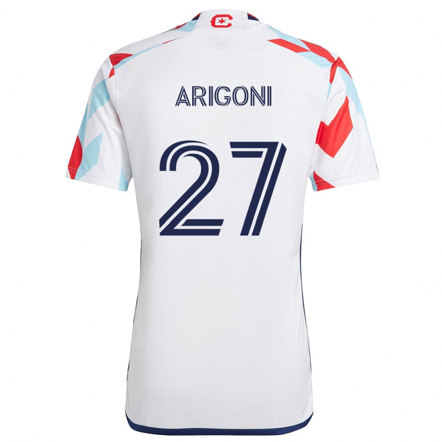 Kids Football Allan Arigoni #27 White Red Blue Away Jersey 2024/25 T-Shirt Australia