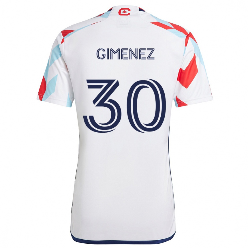 Kids Football Gastón Giménez #30 White Red Blue Away Jersey 2024/25 T-Shirt Australia