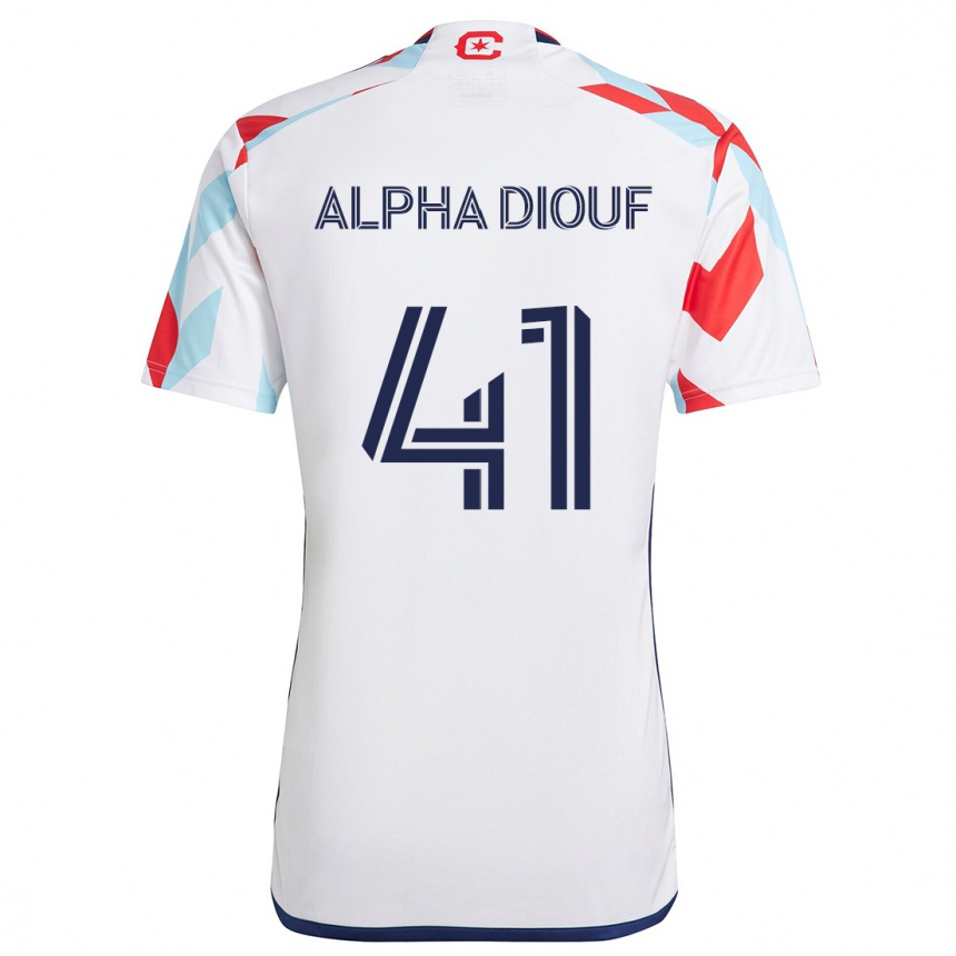 Kids Football Jean Alpha Diouf #41 White Red Blue Away Jersey 2024/25 T-Shirt Australia