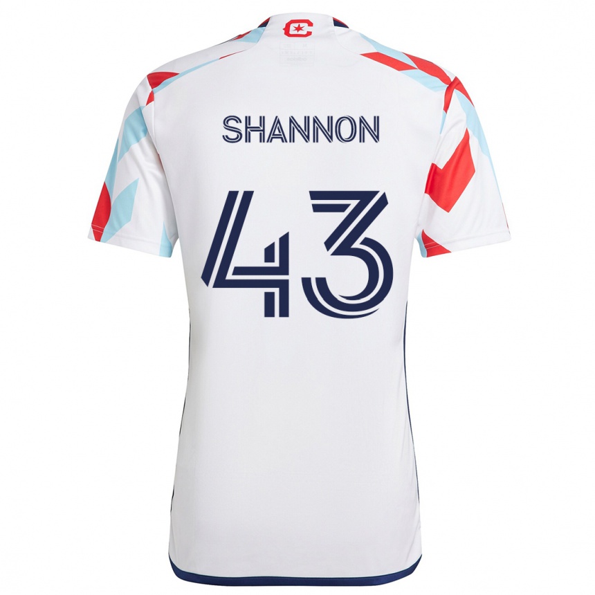 Kids Football Jaylen Shannon #43 White Red Blue Away Jersey 2024/25 T-Shirt Australia