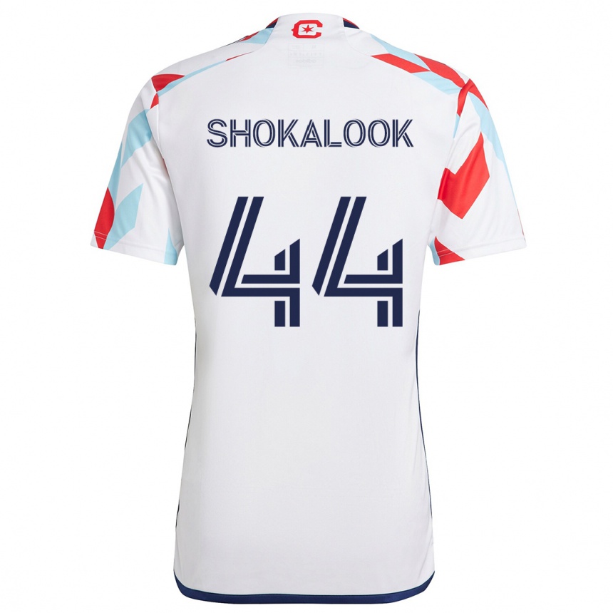 Kids Football Jason Shokalook #44 White Red Blue Away Jersey 2024/25 T-Shirt Australia