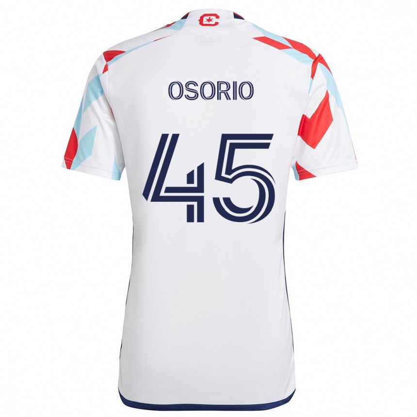 Kids Football Harold Osorio #45 White Red Blue Away Jersey 2024/25 T-Shirt Australia