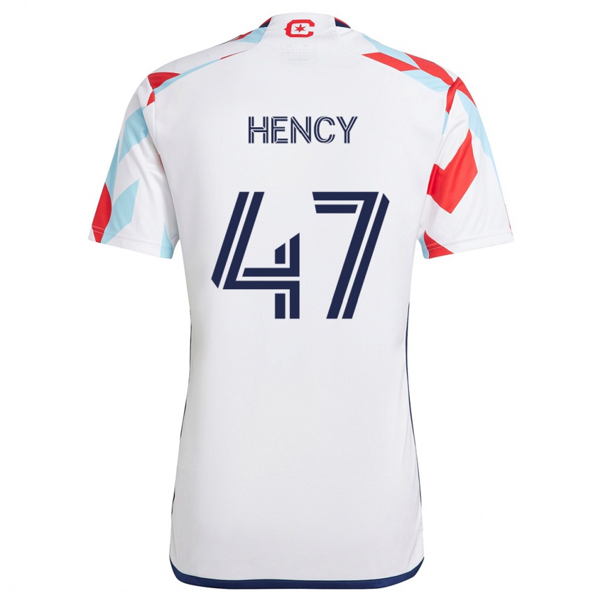 Kids Football Billy Hency #47 White Red Blue Away Jersey 2024/25 T-Shirt Australia