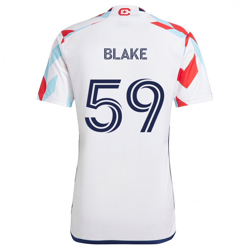 Kids Football Romain Blake #59 White Red Blue Away Jersey 2024/25 T-Shirt Australia