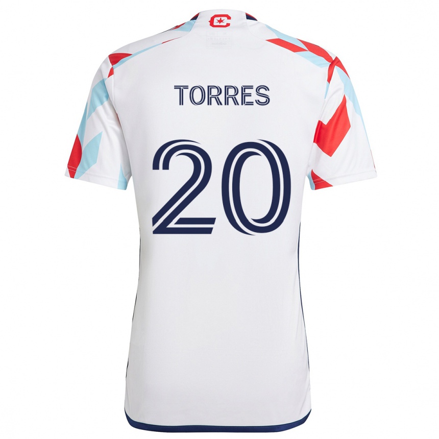 Kids Football Jairo Torres #20 White Red Blue Away Jersey 2024/25 T-Shirt Australia