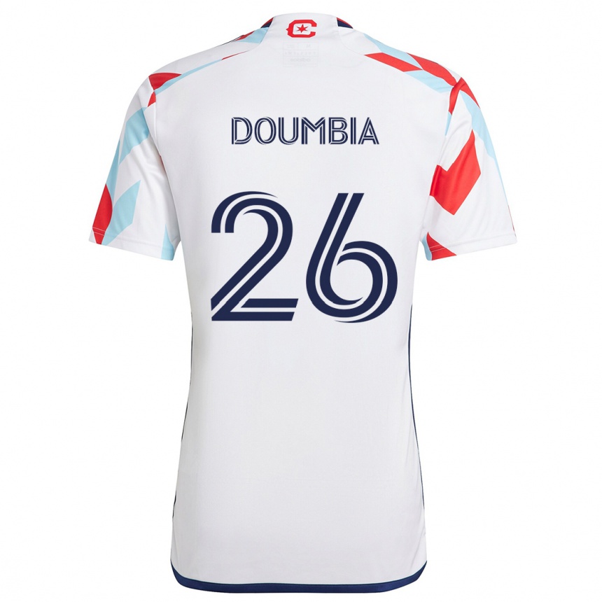 Kids Football Ousmane Doumbia #26 White Red Blue Away Jersey 2024/25 T-Shirt Australia