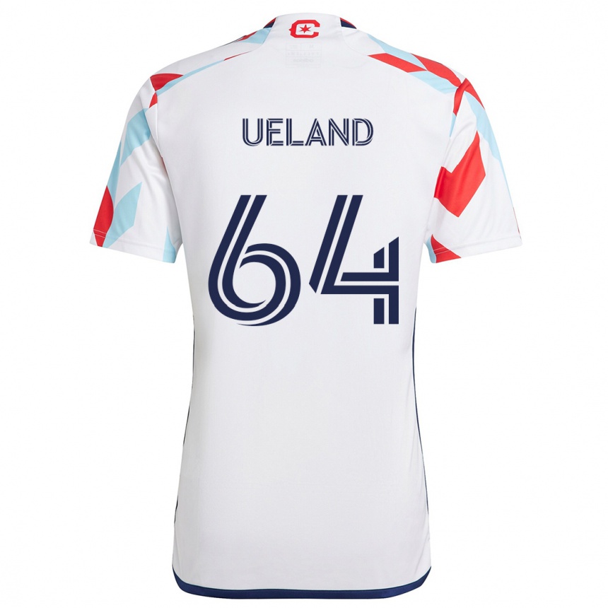 Kids Football Andreas Ueland #64 White Red Blue Away Jersey 2024/25 T-Shirt Australia