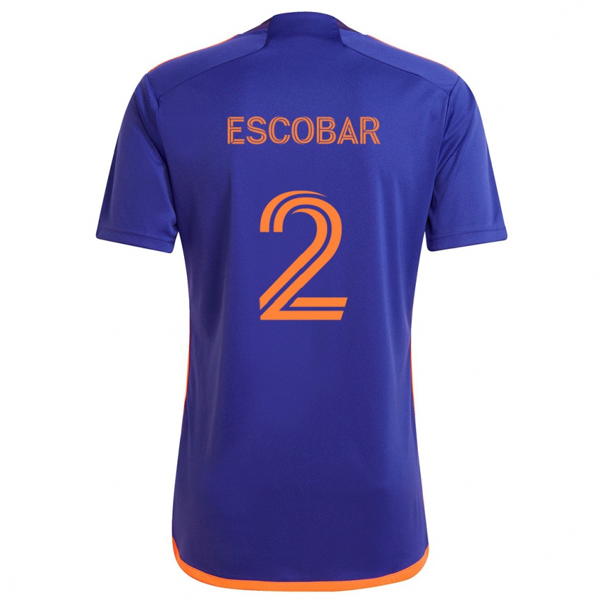 Kids Football Franco Escobar #2 Purple Orange Away Jersey 2024/25 T-Shirt Australia