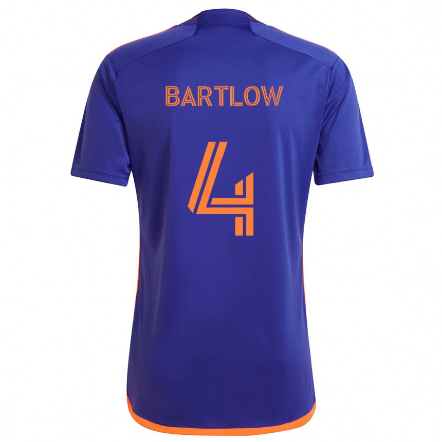 Kids Football Ethan Bartlow #4 Purple Orange Away Jersey 2024/25 T-Shirt Australia