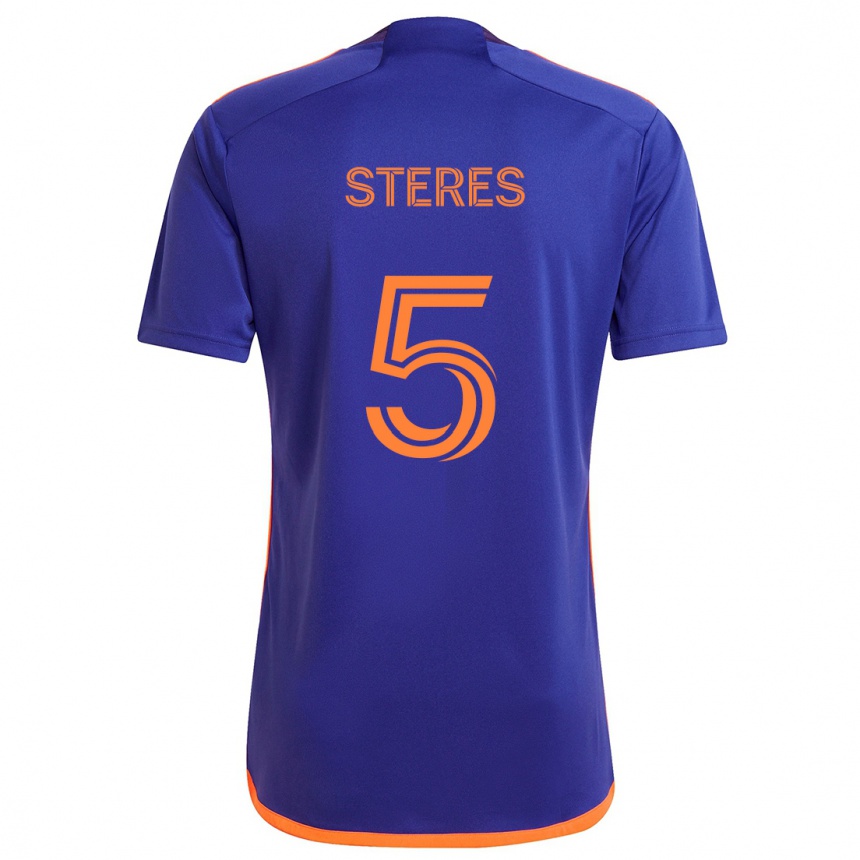 Kids Football Daniel Steres #5 Purple Orange Away Jersey 2024/25 T-Shirt Australia