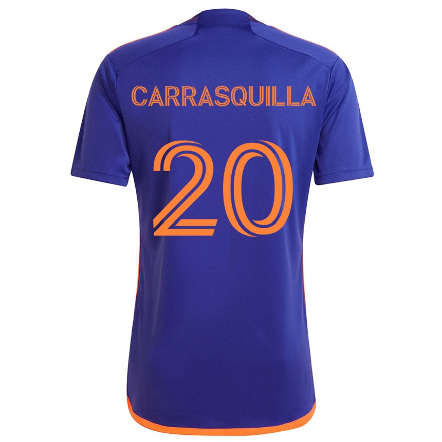 Kids Football Adalberto Carrasquilla #20 Purple Orange Away Jersey 2024/25 T-Shirt Australia