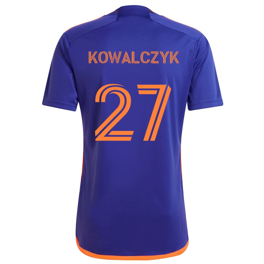 Kids Football Sebastian Kowalczyk #27 Purple Orange Away Jersey 2024/25 T-Shirt Australia