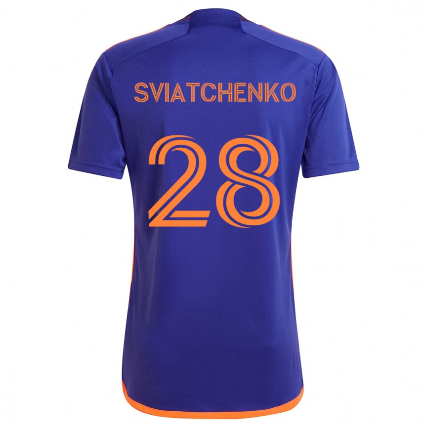 Kids Football Erik Sviatchenko #28 Purple Orange Away Jersey 2024/25 T-Shirt Australia