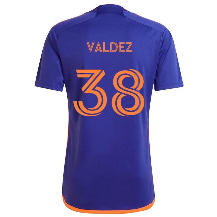 Kids Football Xavier Valdez #38 Purple Orange Away Jersey 2024/25 T-Shirt Australia