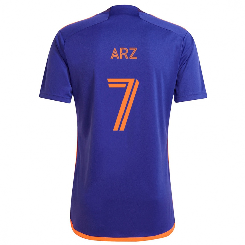 Kids Football Exon Arzú #7 Purple Orange Away Jersey 2024/25 T-Shirt Australia