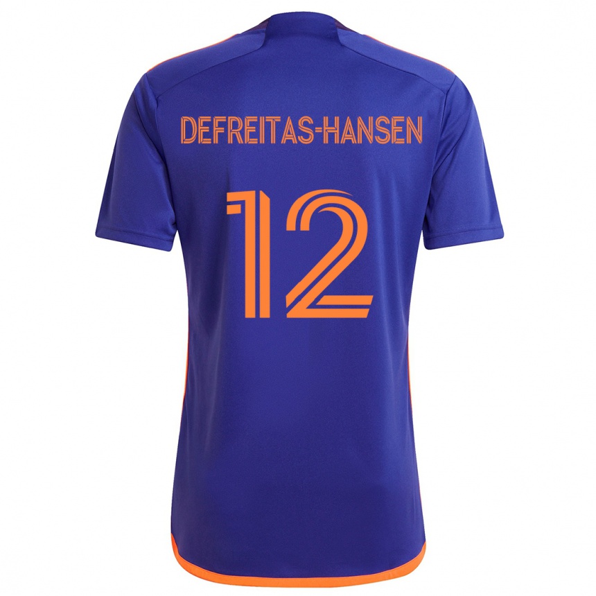 Kids Football Nicholas Defreitas-Hansen #12 Purple Orange Away Jersey 2024/25 T-Shirt Australia