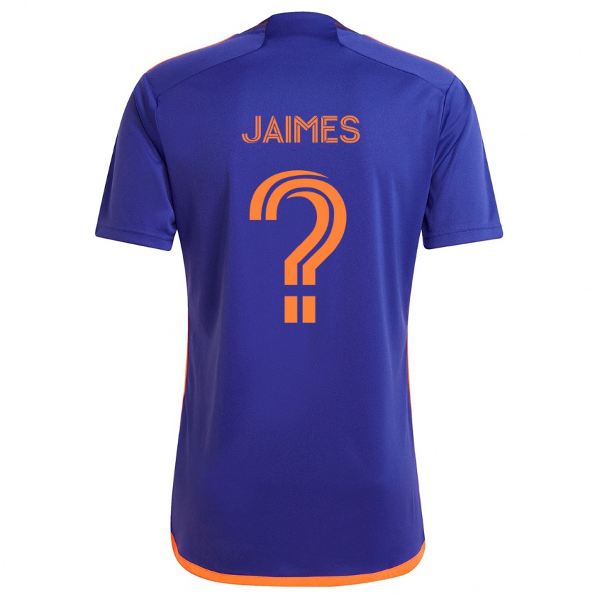 Kids Football Angel Jaimes #0 Purple Orange Away Jersey 2024/25 T-Shirt Australia