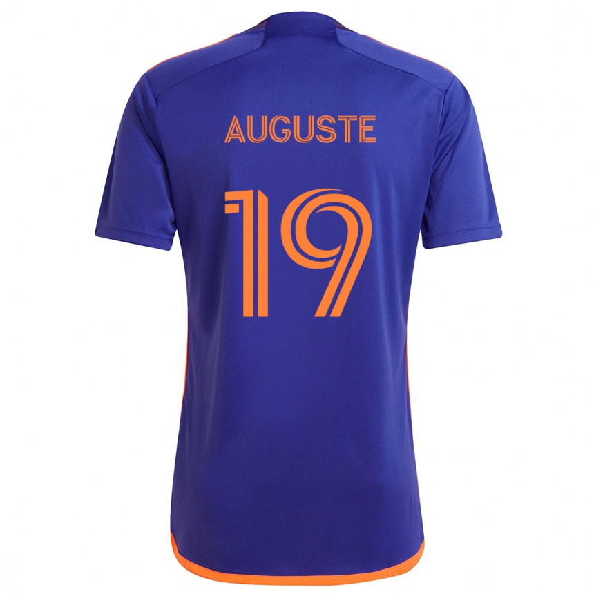 Kids Football Charles Auguste #19 Purple Orange Away Jersey 2024/25 T-Shirt Australia