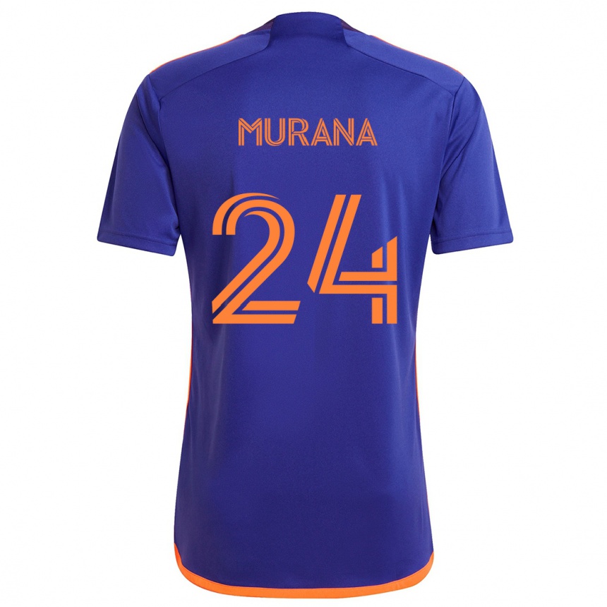 Kids Football Mujeeb Murana #24 Purple Orange Away Jersey 2024/25 T-Shirt Australia