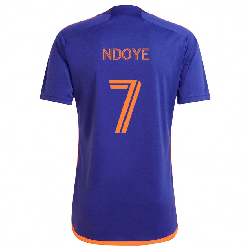 Kids Football Papa Ndoye #7 Purple Orange Away Jersey 2024/25 T-Shirt Australia