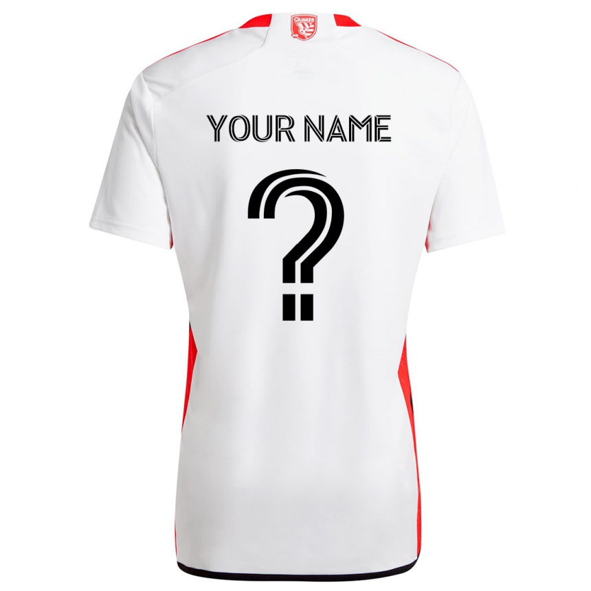 Kids Football Your Name #0 White Red Away Jersey 2024/25 T-Shirt Australia