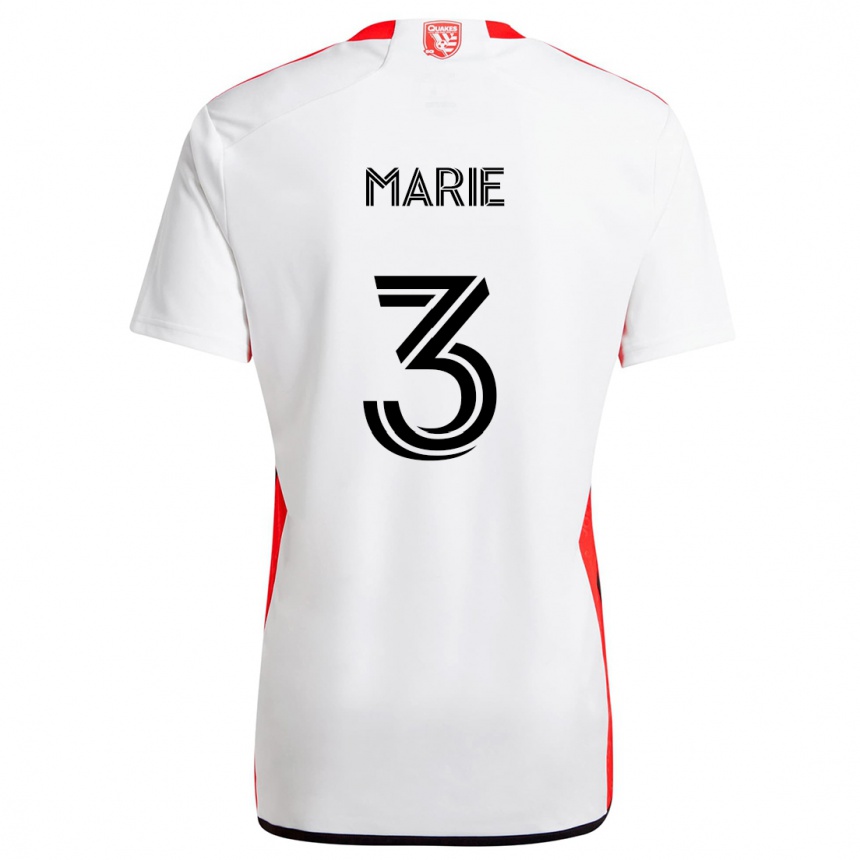 Kids Football Paul Marie #3 White Red Away Jersey 2024/25 T-Shirt Australia