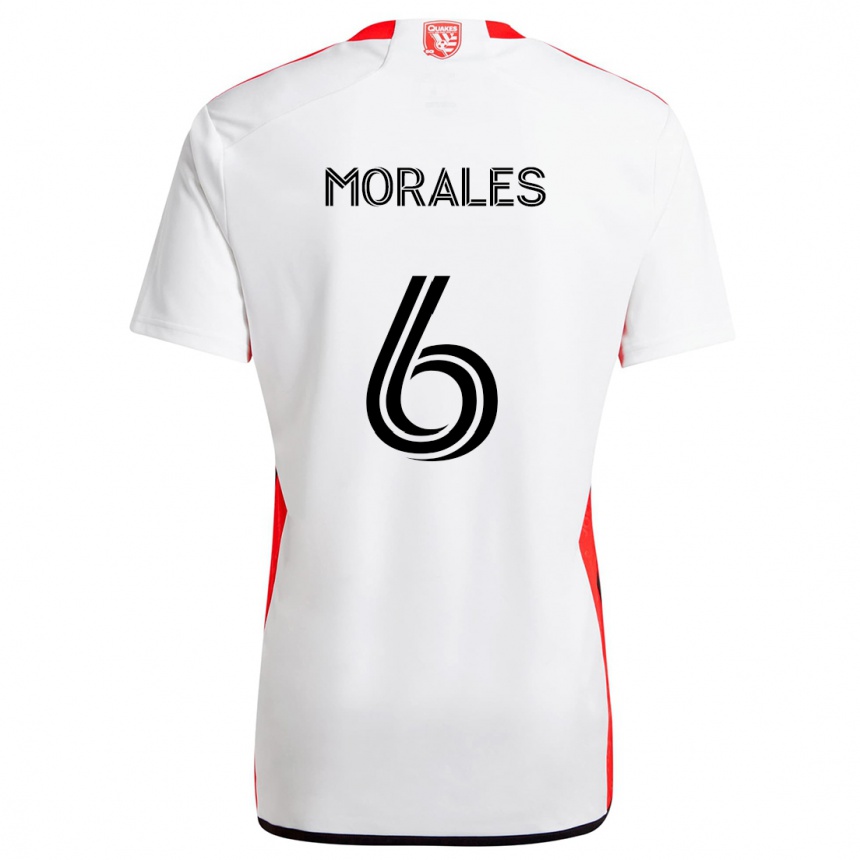 Kids Football Alfredo Morales #6 White Red Away Jersey 2024/25 T-Shirt Australia