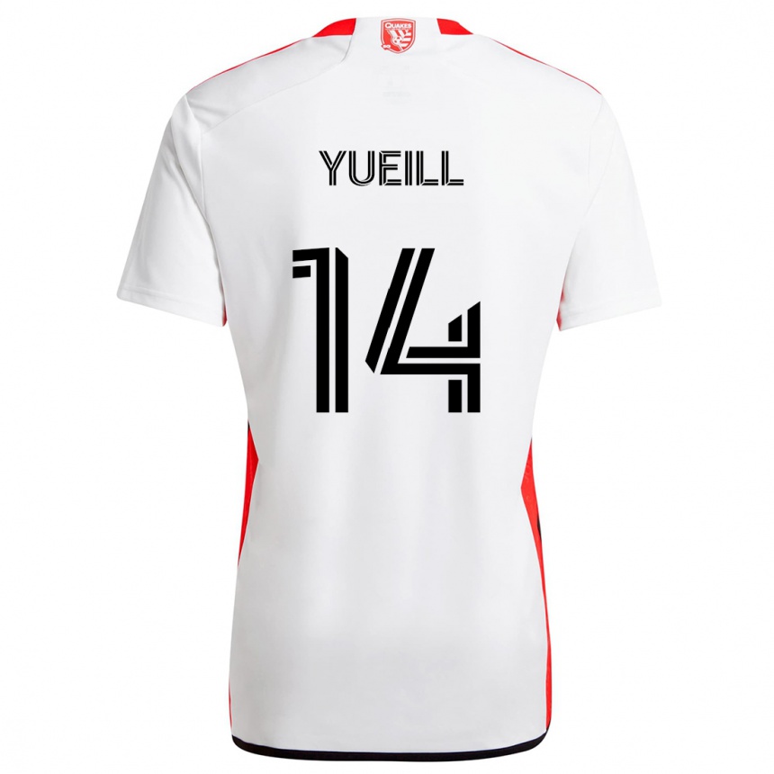 Kids Football Jackson Yueill #14 White Red Away Jersey 2024/25 T-Shirt Australia