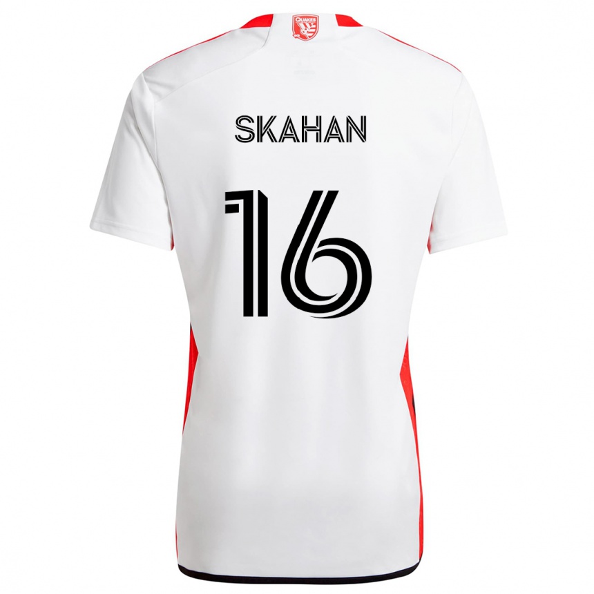 Kids Football Jack Skahan #16 White Red Away Jersey 2024/25 T-Shirt Australia