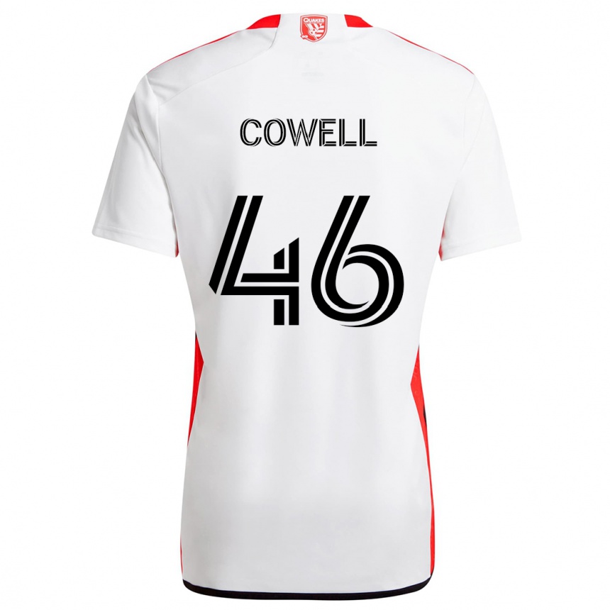 Kids Football Chance Cowell #46 White Red Away Jersey 2024/25 T-Shirt Australia