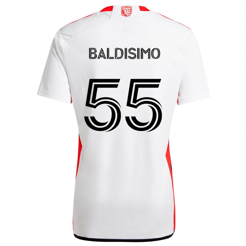 Kids Football Michael Baldisimo #55 White Red Away Jersey 2024/25 T-Shirt Australia