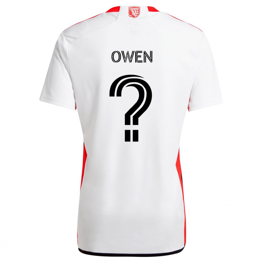 Kids Football Connor Owen #0 White Red Away Jersey 2024/25 T-Shirt Australia