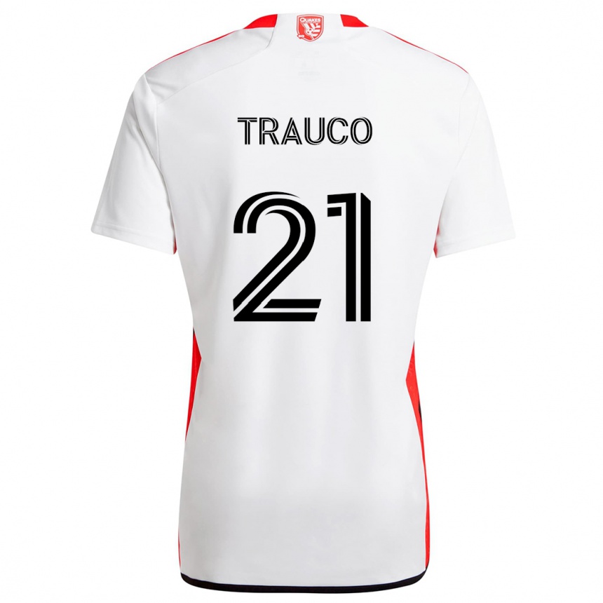 Kids Football Miguel Trauco #21 White Red Away Jersey 2024/25 T-Shirt Australia