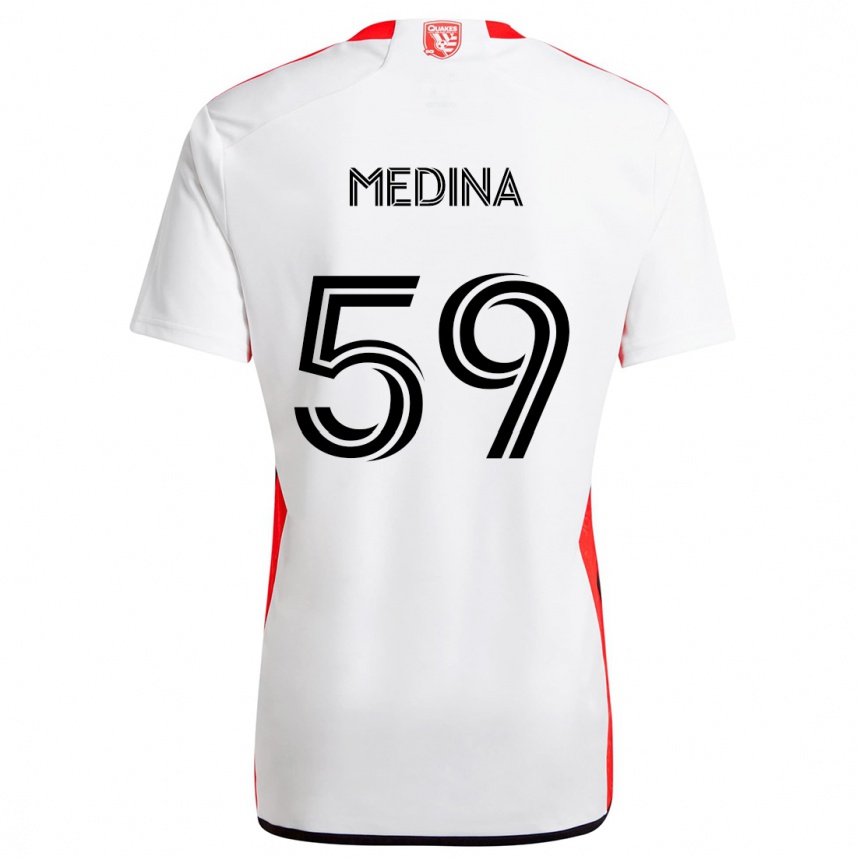 Kids Football Cruz Medina #59 White Red Away Jersey 2024/25 T-Shirt Australia