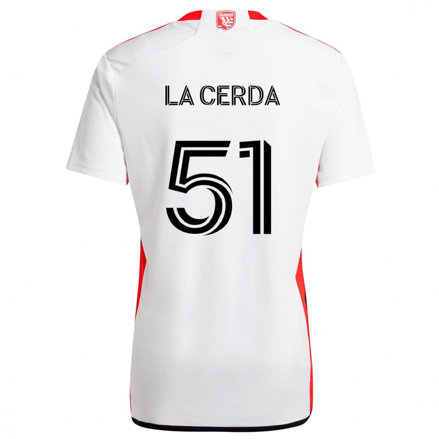 Kids Football Eric De La Cerda #51 White Red Away Jersey 2024/25 T-Shirt Australia