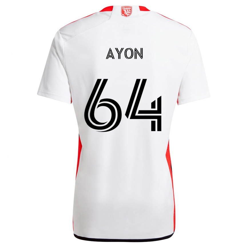 Kids Football Jerry Ayon #64 White Red Away Jersey 2024/25 T-Shirt Australia