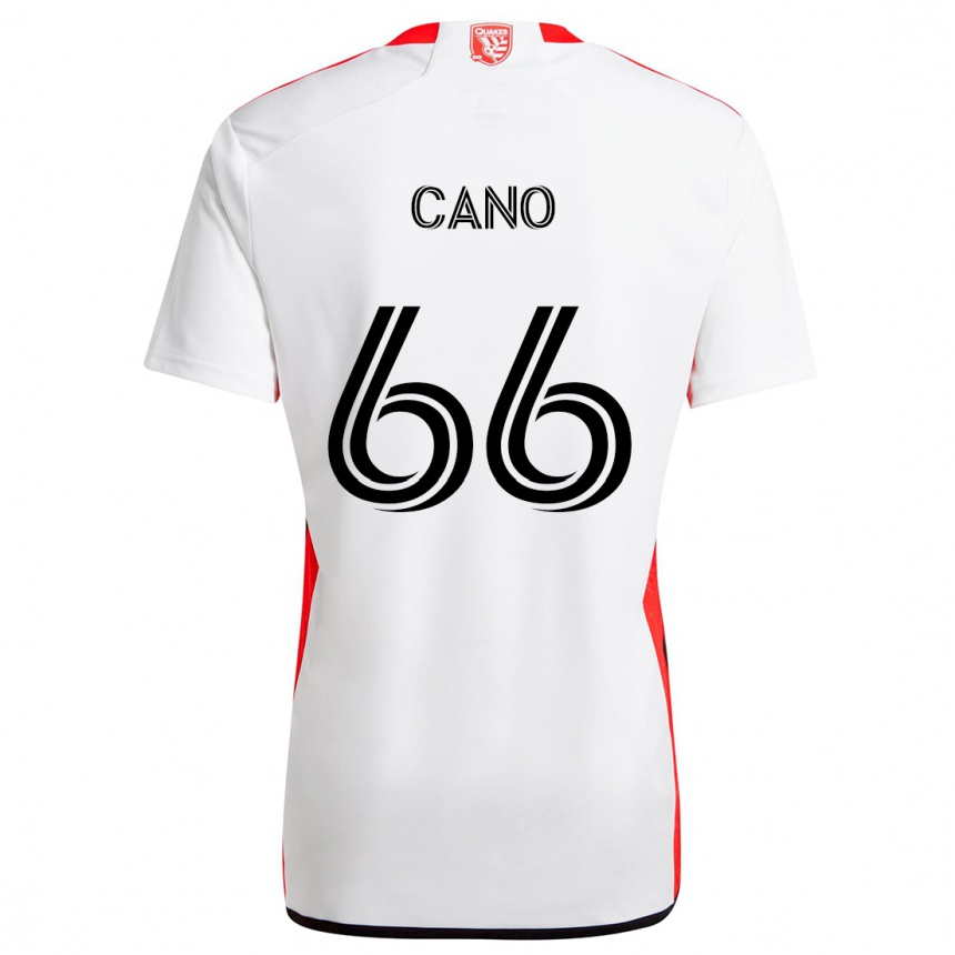 Kids Football Alejandro Cano #66 White Red Away Jersey 2024/25 T-Shirt Australia