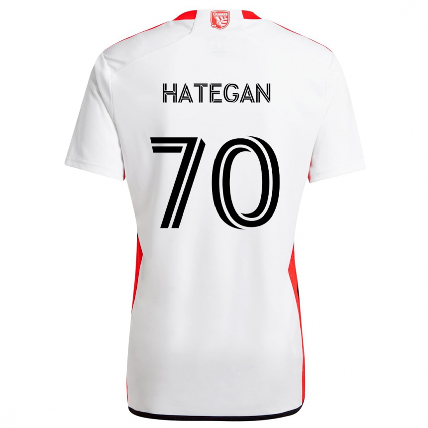 Kids Football Roberto Hategan #70 White Red Away Jersey 2024/25 T-Shirt Australia