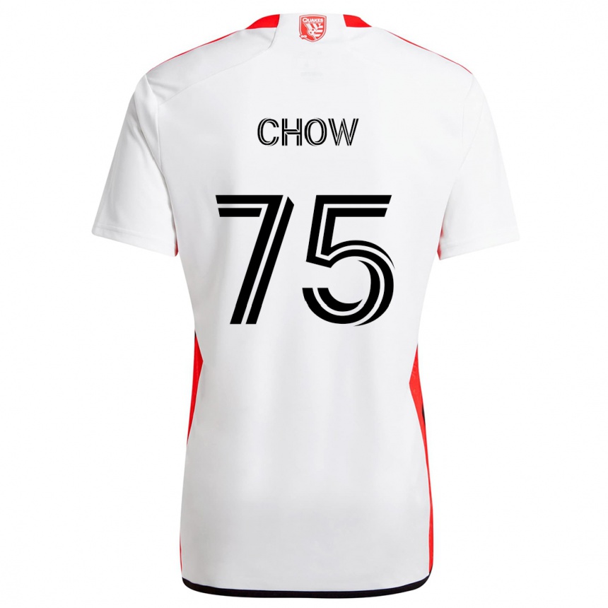 Kids Football Alex Chow #75 White Red Away Jersey 2024/25 T-Shirt Australia