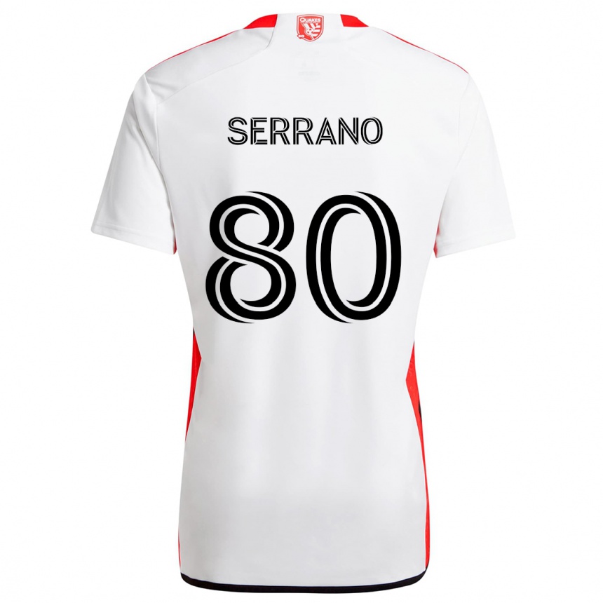 Kids Football David Serrano #80 White Red Away Jersey 2024/25 T-Shirt Australia