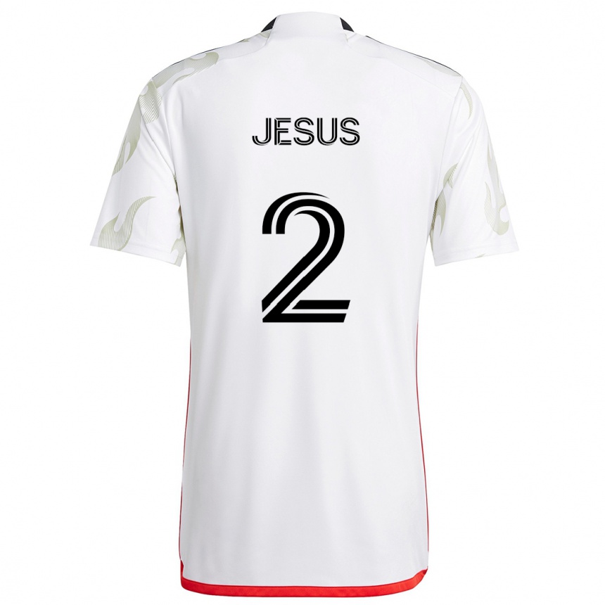 Kids Football Geovane Jesus #2 White Red Black Away Jersey 2024/25 T-Shirt Australia